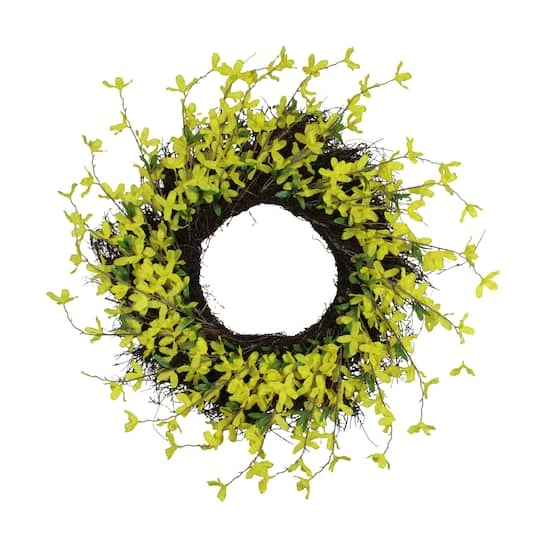 Northlight 24" Yellow Forsythia & Grapevine Wreath 4 Northlight 24" Yellow Forsythia & Grapevine Wreath - Image 2