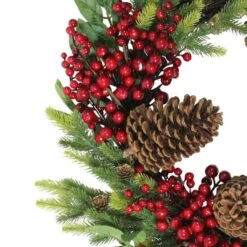 Northlight 22" Red Berry & Pinecone Wreath -Northlight D237019S 13
