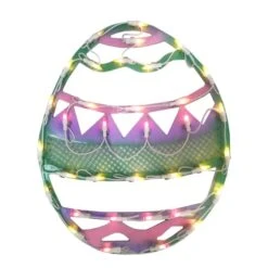 Northlight 17" Pastel Lighted Easter Egg Spring Window Silhouette