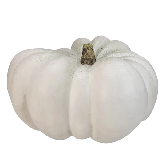 Northlight 14" White Flat Round Pumpkin Tabletop Décor 4 Northlight 14" White Flat Round Pumpkin Tabletop Décor - Image 2
