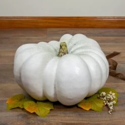 Northlight 14" White Flat Round Pumpkin Tabletop Décor 9 Northlight 14" White Flat Round Pumpkin Tabletop Décor -Northlight D253296S 3
