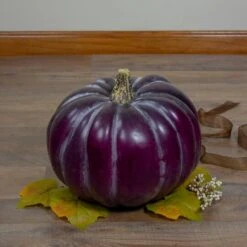 Northlight 10.5" Dark Purple Round Pumpkin Tabletop Décor -Northlight D253299S 3
