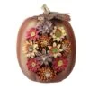 Northlight 7.75" Brown & Red LED Floral Pumpkin Tabletop Décor