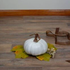 Northlight 6.5" White Flat Round Pumpkin White Flat Round Pumpkin Tabletop Décor 9 Northlight 6.5" White Flat Round Pumpkin White Flat Round Pumpkin Tabletop Décor -Northlight D253305S 3