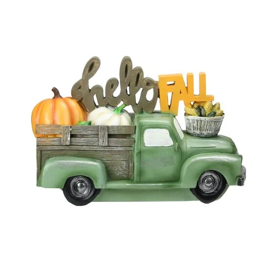 Northlight 11.25" Green Hello Fall Truck Tabletop Décor 3 Northlight 11.25" Green Hello Fall Truck Tabletop Décor