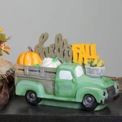 Northlight 11.25" Green Hello Fall Truck Tabletop Décor 9 Northlight 11.25" Green Hello Fall Truck Tabletop Décor -Northlight D253307S 3