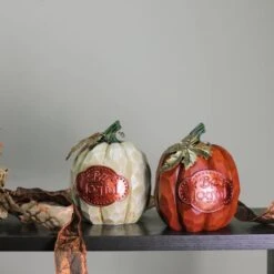 Northlight 8" Be Joyful Pumpkin Tabletop Décor Set 9 Northlight 8" Be Joyful Pumpkin Tabletop Décor Set -Northlight D253311S 3