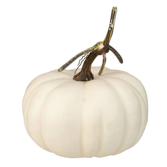Northlight 8" Cream Flat Round Pumpkin Tabletop Décor 4 Northlight 8" Cream Flat Round Pumpkin Tabletop Décor - Image 2