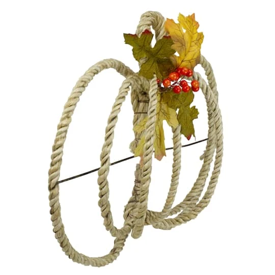 Northlight 16" Autumn Foliage & Rope Pumpkin Wall Décor 7 Northlight 16" Autumn Foliage & Rope Pumpkin Wall Décor - Image 5