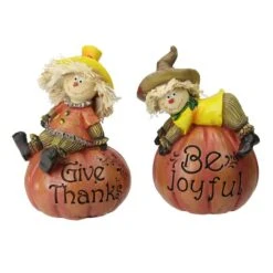 Northlight Scarecrow On A Pumpkin Tabletop Décor Set -Northlight D253317S 1 1