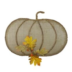 Northlight 19" Beige Burlap & Vine Pumpkin Wall Décor 8 Northlight 19" Beige Burlap & Vine Pumpkin Wall Décor -Northlight D253318S 1 1