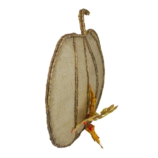 Northlight 19" Beige Burlap & Vine Pumpkin Wall Décor 6 Northlight 19" Beige Burlap & Vine Pumpkin Wall Décor - Image 4