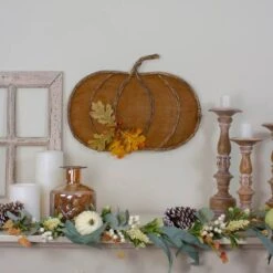 Northlight 19" Orange Burlap & Vine Pumpkin Wall Décor -Northlight D253320S 2