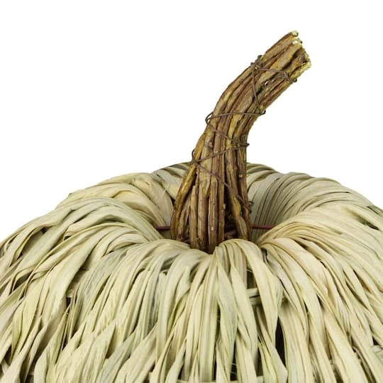 Northlight 10" White & Brown Woven Pumpkin Décor 6 Northlight 10" White & Brown Woven Pumpkin Décor - Image 5