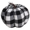 Northlight 6.25" Black & White Buffalo Check Pumpkin Tabletop Décor -Northlight D253337S 1