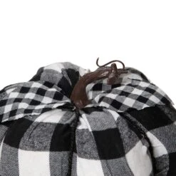 Northlight 6.25" Black & White Buffalo Check Pumpkin Tabletop Décor 7 Northlight 6.25" Black & White Buffalo Check Pumpkin Tabletop Décor -Northlight D253337S 2