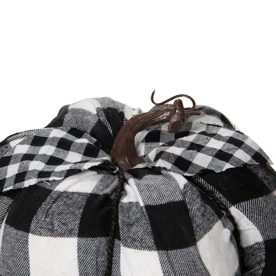 Northlight 6.25" Black & White Buffalo Check Pumpkin Tabletop Décor 5 Northlight 6.25" Black & White Buffalo Check Pumpkin Tabletop Décor - Image 3