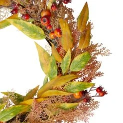 Northlight 24" Berry & Leaves Fall Harvest Wreath -Northlight D253338S 3