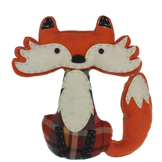 Northlight 9.5" Orange Plaid Plush Sitting Fox Tabletop Décor 2 Northlight 9.5" Orange Plaid Plush Sitting Fox Tabletop Décor