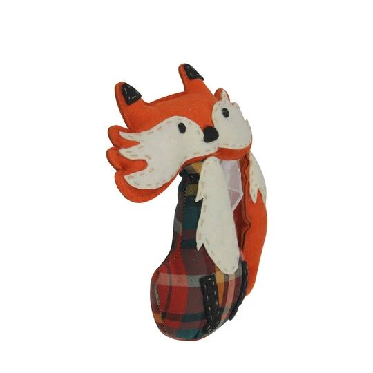 Northlight 9.5" Orange Plaid Plush Sitting Fox Tabletop Décor 5 Northlight 9.5" Orange Plaid Plush Sitting Fox Tabletop Décor - Image 4