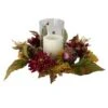 Northlight 22" Mums With Pomegranate Fall Candle Holder Centerpiece -Northlight D253345S 1