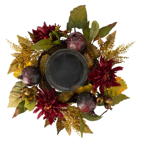 Northlight 22" Mums With Pomegranate Fall Candle Holder Centerpiece 7 Northlight 22" Mums With Pomegranate Fall Candle Holder Centerpiece - Image 5
