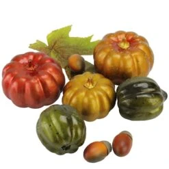 Northlight Autumn Harvest Artificial Pumpkin, Acorn & Leaf Thanksgiving Decoration Set