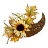 Northlight 12" Fall Harvest Sunflower & Pumpkin Cornucopia Decoration 1 Northlight 12" Fall Harvest Sunflower & Pumpkin Cornucopia Decoration -Northlight D253349S 1