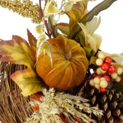 Northlight 12" Fall Harvest Sunflower & Pumpkin Cornucopia Decoration -Northlight D253349S 4