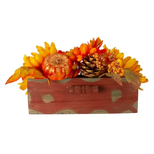 Northlight 14" Autumn Harvest Maple Leaf & Berry Arrangement In Wooden Box 3 Northlight 14" Autumn Harvest Maple Leaf & Berry Arrangement In Wooden Box