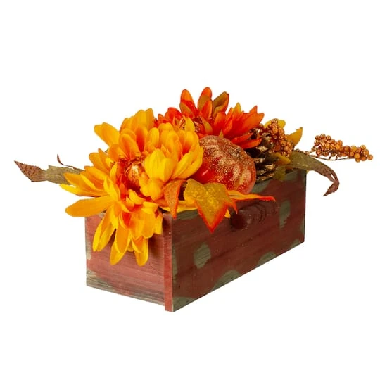 Northlight 14" Autumn Harvest Maple Leaf & Berry Arrangement In Wooden Box 6 Northlight 14" Autumn Harvest Maple Leaf & Berry Arrangement In Wooden Box - Image 4