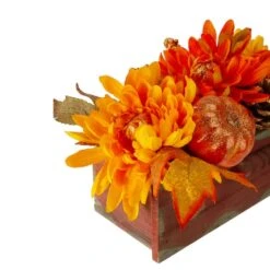 Northlight 14" Autumn Harvest Maple Leaf & Berry Arrangement In Wooden Box 12 Northlight 14" Autumn Harvest Maple Leaf & Berry Arrangement In Wooden Box -Northlight D253351S 4