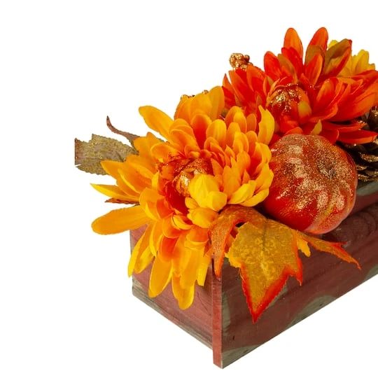 Northlight 14" Autumn Harvest Maple Leaf & Berry Arrangement In Wooden Box 7 Northlight 14" Autumn Harvest Maple Leaf & Berry Arrangement In Wooden Box - Image 5