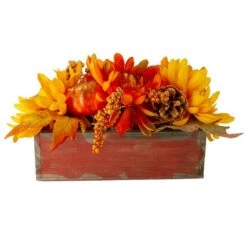 Northlight 14" Autumn Harvest Maple Leaf & Berry Arrangement In Wooden Box 13 Northlight 14" Autumn Harvest Maple Leaf & Berry Arrangement In Wooden Box -Northlight D253351S 5