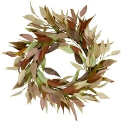 Northlight 22" Neutral Fall Colored Leaves Autumn Harvest Wreath 7 Northlight 22" Neutral Fall Colored Leaves Autumn Harvest Wreath -Northlight D253356S 1 1