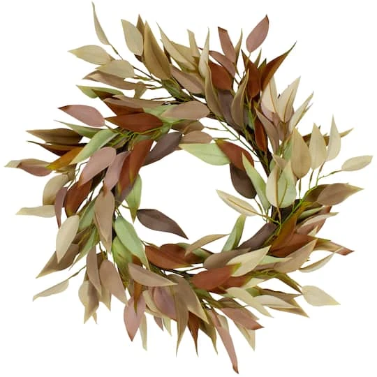 Northlight 22" Neutral Fall Colored Leaves Autumn Harvest Wreath 3 Northlight 22" Neutral Fall Colored Leaves Autumn Harvest Wreath