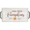 Northlight White "Farm Fresh Pumpkins" Thanksgiving Wood Tray -Northlight D253359S 1