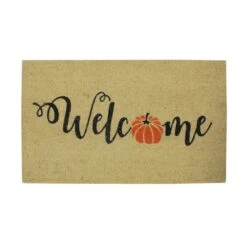 Northlight Orange Pumpkin "Welcome" Fall Harvest Doormat 7 Northlight Orange Pumpkin "Welcome" Fall Harvest Doormat -Northlight D253360S 1 1