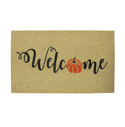 Northlight Orange Pumpkin "Welcome" Fall Harvest Doormat 4 Northlight Orange Pumpkin "Welcome" Fall Harvest Doormat - Image 2