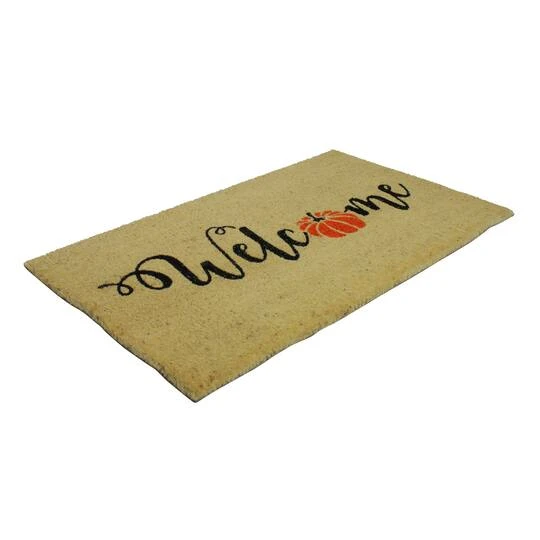 Northlight Orange Pumpkin "Welcome" Fall Harvest Doormat 5 Northlight Orange Pumpkin "Welcome" Fall Harvest Doormat - Image 3