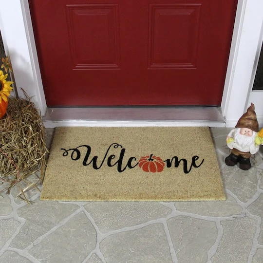 Northlight Orange Pumpkin "Welcome" Fall Harvest Doormat 6 Northlight Orange Pumpkin "Welcome" Fall Harvest Doormat - Image 4