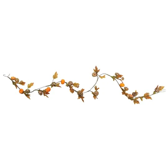 Northlight 4.75ft. Autumn Pumpkin & Fall Leaves Thanksgiving Garland 3 Northlight 4.75ft. Autumn Pumpkin & Fall Leaves Thanksgiving Garland