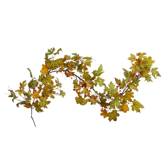 Northlight 5ft. Leaves & Berries Thanksgiving Garland 4 Northlight 5ft. Leaves & Berries Thanksgiving Garland - Image 2