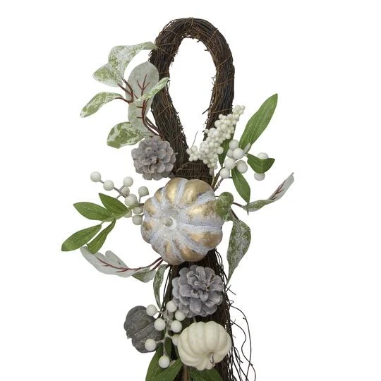Northlight 2.1ft. Pumpkin, Berries & Leaves Twig Fall Harvest Thanksgiving Swag 5 Northlight 2.1ft. Pumpkin, Berries & Leaves Twig Fall Harvest Thanksgiving Swag - Image 3