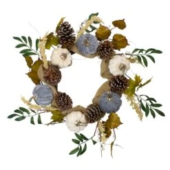 Northlight 24" Pumpkins Foliage Grapevine Thanksgiving Wreath 7 Northlight 24" Pumpkins Foliage Grapevine Thanksgiving Wreath -Northlight D253379S 1 1