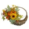 Northlight 20" Cornucopia With Sunflower & Pumpkins Wreath 1 Northlight 20" Cornucopia With Sunflower & Pumpkins Wreath -Northlight D253390S 1