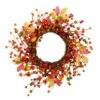 Northlight 18" Berries & Apples Foliage Twig Thanksgiving Wreath
