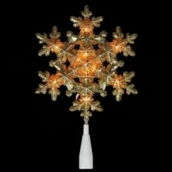 Northlight 9" Gold Lighted Snowflake Christmas Tree Topper 11 Northlight 9" Gold Lighted Snowflake Christmas Tree Topper -Northlight D253705S 2