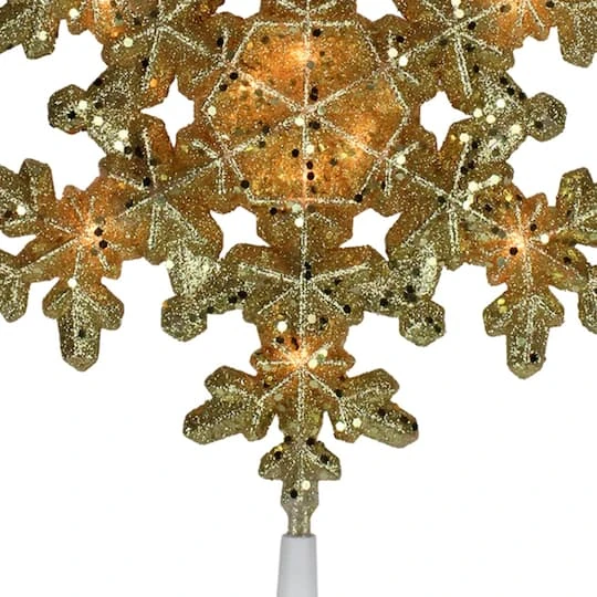 Northlight 9" Gold Lighted Snowflake Christmas Tree Topper 6 Northlight 9" Gold Lighted Snowflake Christmas Tree Topper - Image 4