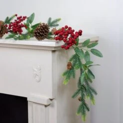 Northlight 5ft. Pre-Decorated Berries & Pinecones Pine Springs Garland 13 Northlight 5ft. Pre-Decorated Berries & Pinecones Pine Springs Garland -Northlight D253712S 12